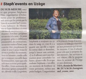Stéf Events uzes article dans le républicain organisatrice evenementiel uzes sud de la france gard